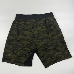 Lululemon Unlined 9" Pace Breaker Shorts Men's Green Camouflage Elastic Waist